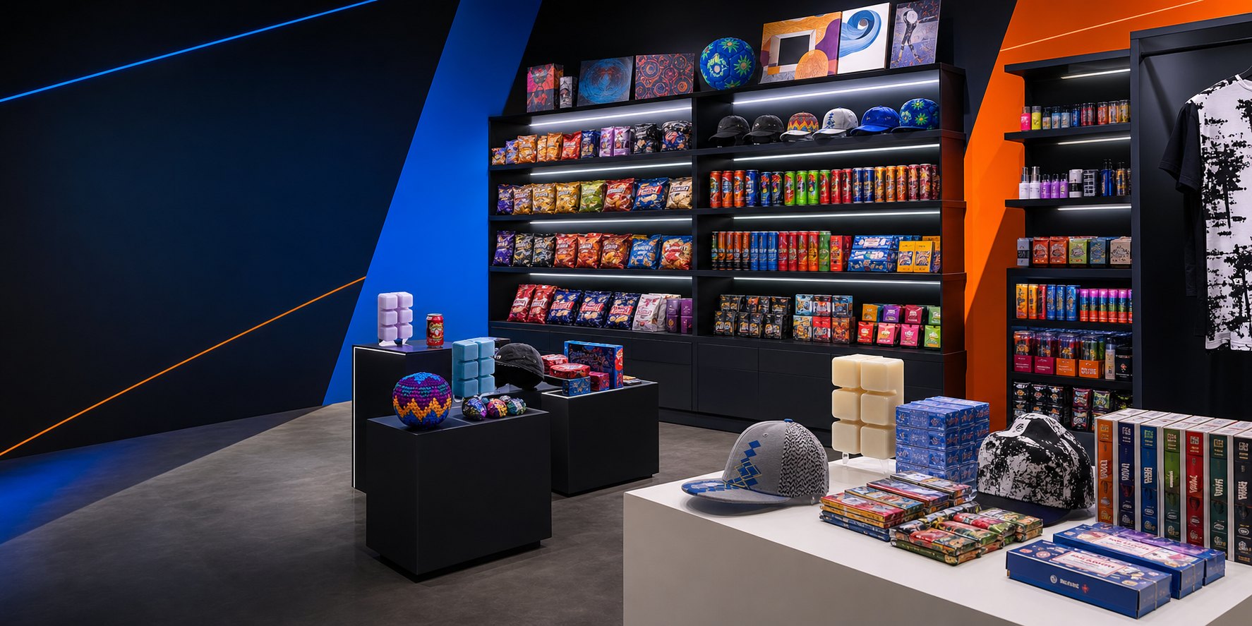 Generated shop shelves with new arrivals